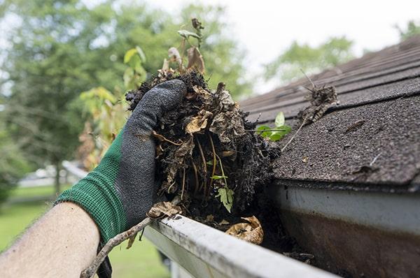 regular gutter cleaning helps prevent water damage to your home and extends the life of your gutters